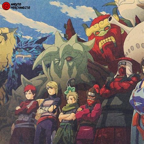 All Tailed Beasts And Jinchuriki Poster Naruto Merchandise