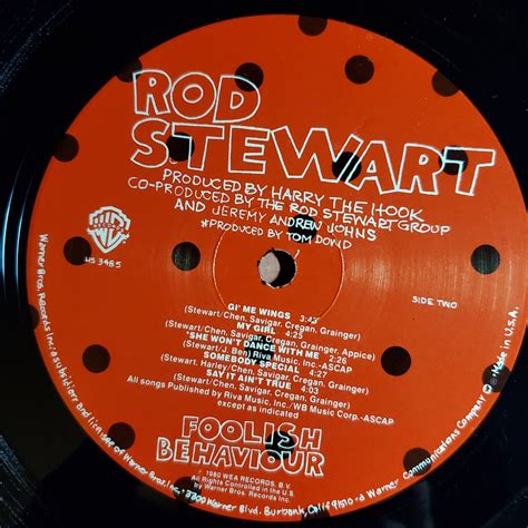 Rod Stewart Foolish Behavior Hs Lp Vinyl Etsy
