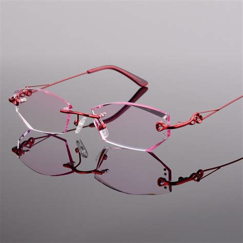 rimless custom made prescription glasses fashion optical glasses myopia hyperopia women fashion
