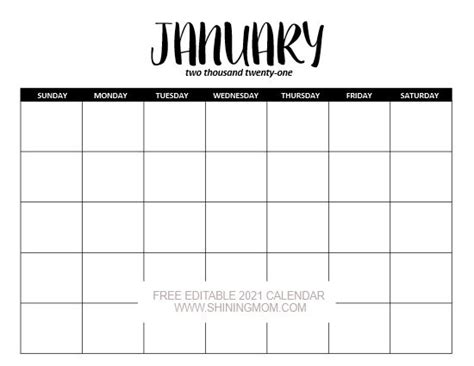 Free Fully Editable 2021 Calendar Template In Word 2021 Calendar