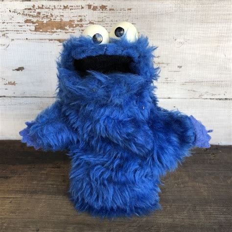 Vintage Knickerbocker Sesame Street Cookie Monster Hand Puppet Doll
