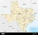 Mapa de vectores de los EE.UU. el estado de Texas Imagen Vector de ...