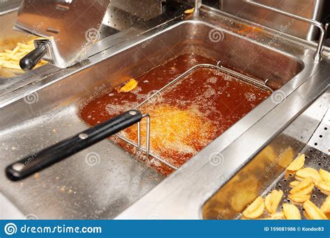 Deep Fryer In Commercial Kitchen Junk Food Stock Photo Image Of
