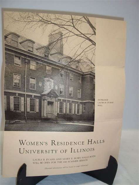 Womens Residence Halls University Illinois 1941 Laura B Evans Mary E