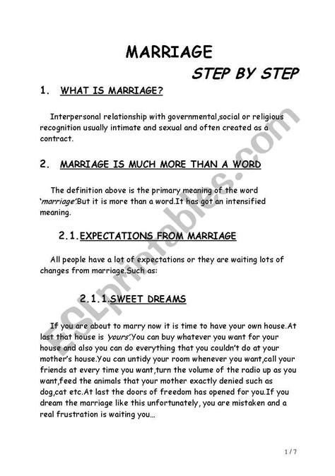 Expectations In Marriage Worksheet Tutoreorg Master Of Documents