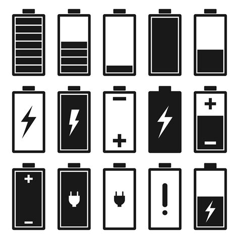 Battery Flat Icon Set Isolated On White Background 1213939 Vector Art At Vecteezy