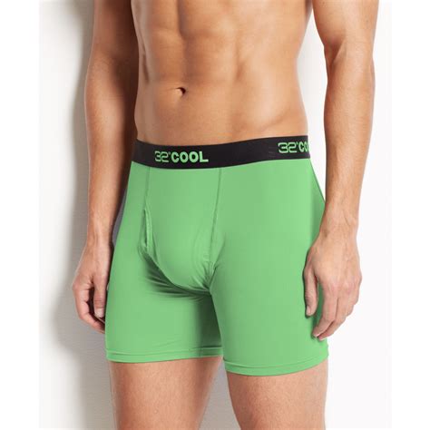 weatherproof 32 degrees cool by men s athletic performance boxer briefs in green for men grass