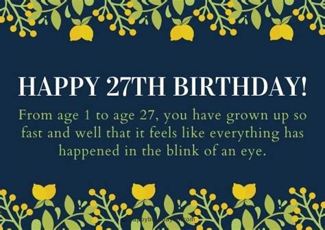 40 Happy 27th Birthday Wishes Quotes And Messages With Images