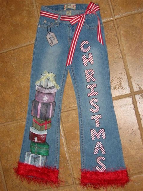 Custom Painted Christmas Jeans My Daughter Loved These Boho