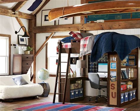 The teen seems to like basketball hence a room full of collectibles. Teenage Guys Bedroom Ideas | Mens room decor, Loft beds ...