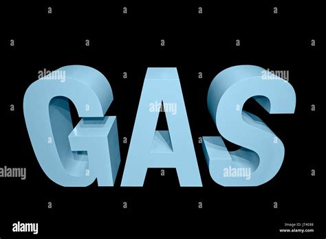 Three Letters Forming The Word Gas Isolated On Black With Clipping Path