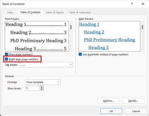 How To Right Align Page Numbers In Table Of Contents Of Ms Word 2021