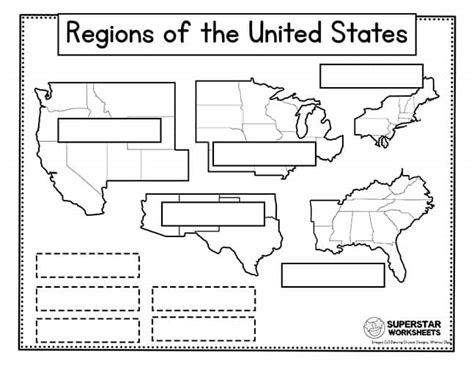 Regions Of The United States Worksheets