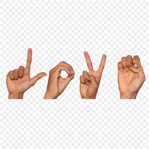 American Sign Language Png Image Love By Fingers From American Sign