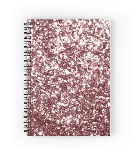 Rose Gold Glitter Spiral Notebook By Quintavale In 2021 Cute Spiral