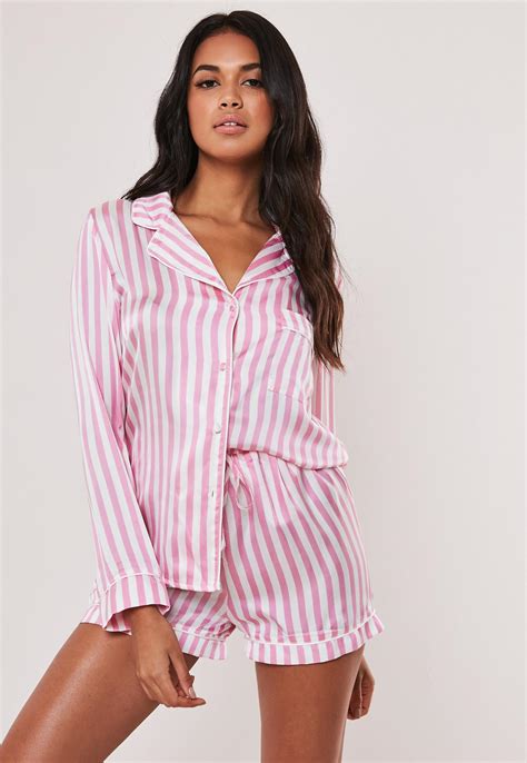 Pink Striped Pajama Set Missguided