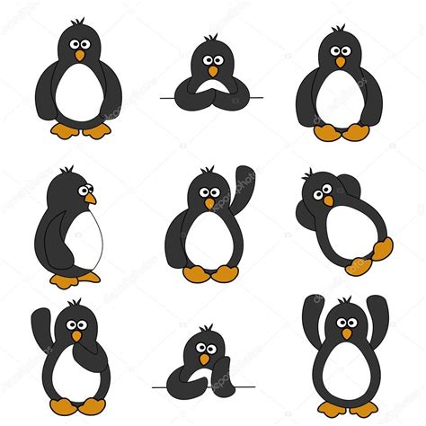 Cute Penguin Set — Stock Vector © Cingisiz 5908265
