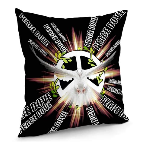 Peace Dove And Font With Vines And Peace Sign Pillow Cover Peace Dove