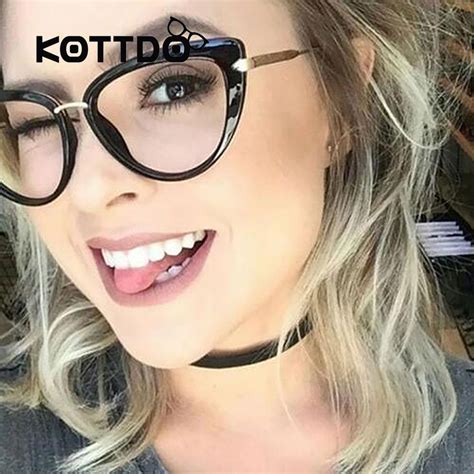 Metal Eyewear Cat Eye Frames Eye Glasses Women Trendy