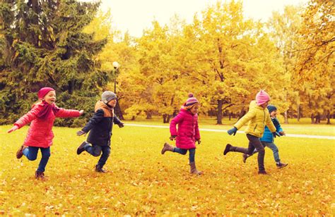 Hd Picture Happy Children Playing Autumn Leaves 02 Kids Stock Photo