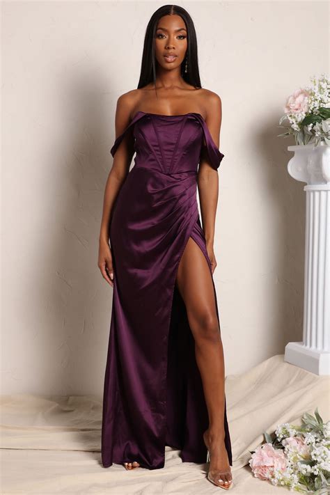 Raise A Toast Satin Maxi Dress Purple Fashion Nova Dresses Fashion Nova