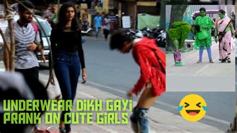 Underwear Dikh Gayi Prank On Girls Jeans Pant Falling Down Front