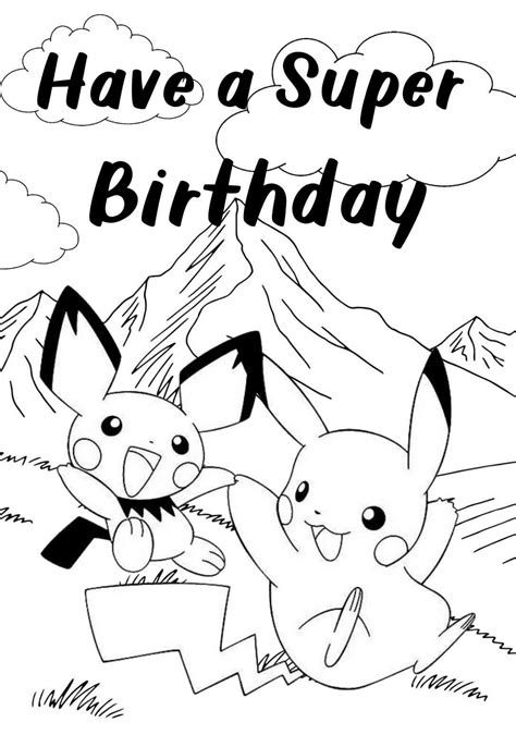 Joyeux Anniversaire Pikachu Pikachu Coloring Page Pokemon Coloring