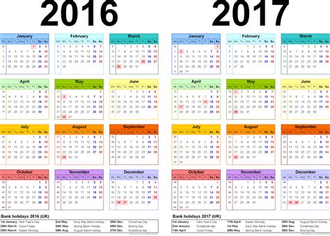 Two Year Calendars For 201617 Pdf