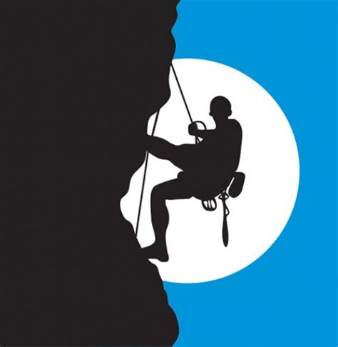 Rock Climber Silhouette And Moon Vector Free Download