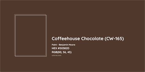 Benjamin Moore Coffeehouse Chocolate Cw 165 Paint Color Codes