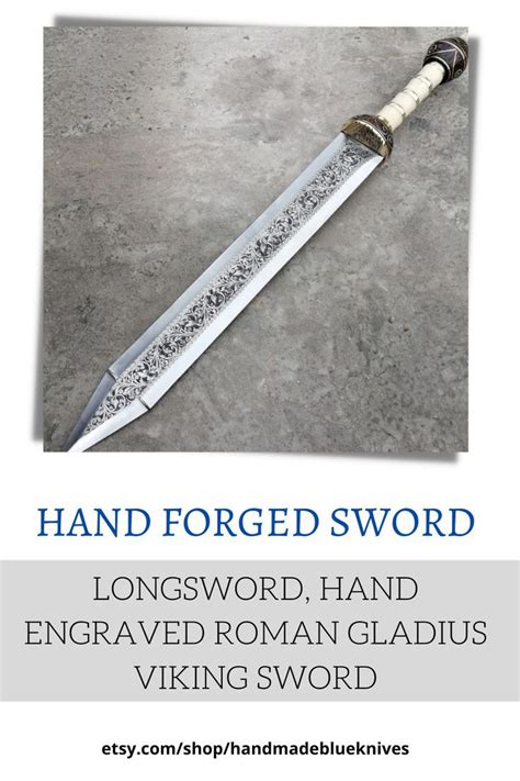 Remarkable Hand Forged Sword Longsword Handmade Chisel Engravedhand