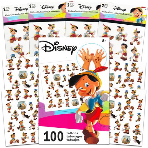 Buy Disney Pinocchio Sticker And Tattoos Party Favors Super Bundle Set