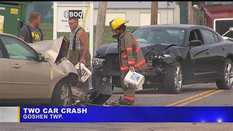 crash at new 4 way stop in goshen township youtube