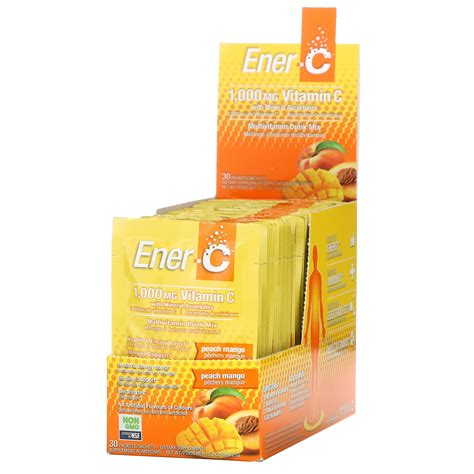 Ener C Vitamin C Multivitamin Drink Mix Peach Mango 1000 Mg 30 Packets 03 Oz 964 G Each