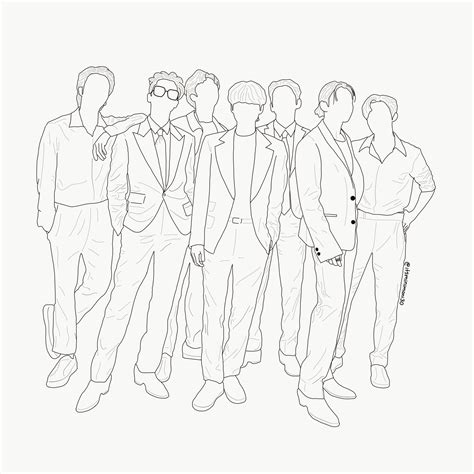 Bts Group Outline Drawing