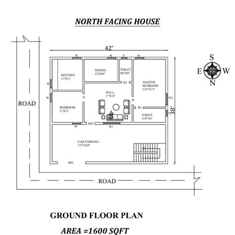 Floor Plan For The North Facing House With Groundplan And Second Story
