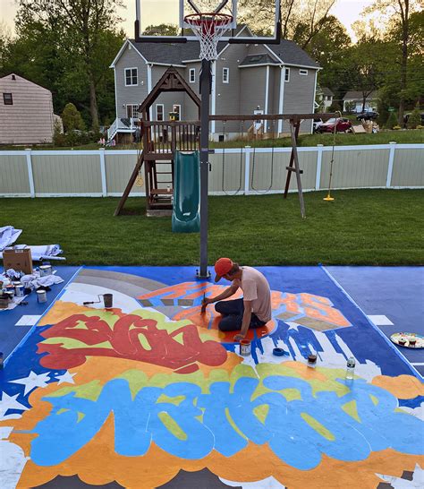 Ny Knicks Basketball Court Mural For Ethan And Nathan In New Jersey