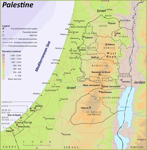 Palestine Cities Map