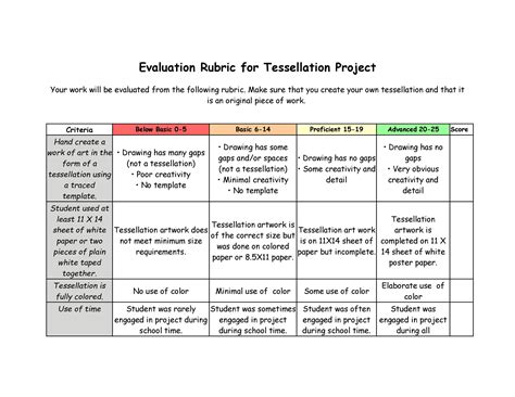 Free Printable Rubrics For Projects Printable Templates