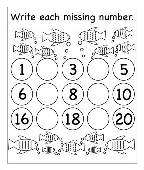 The easter egg numbers are arranged in lines of five. 10+ Sample Missing Numbers Worksheet Templates | Free ...