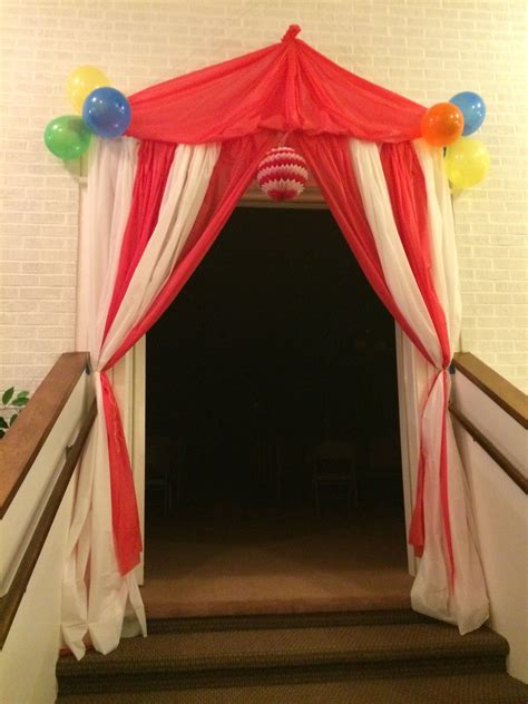 Tent Entrance We Made For Our Circus Themed Preschool Graduation