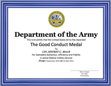 Good Conduct Certificate Template Word Templates