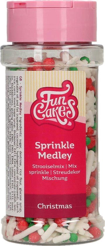Funcakes Sprinkles Taartdecoratie Sprinkle Medley Christmas 60g Bol