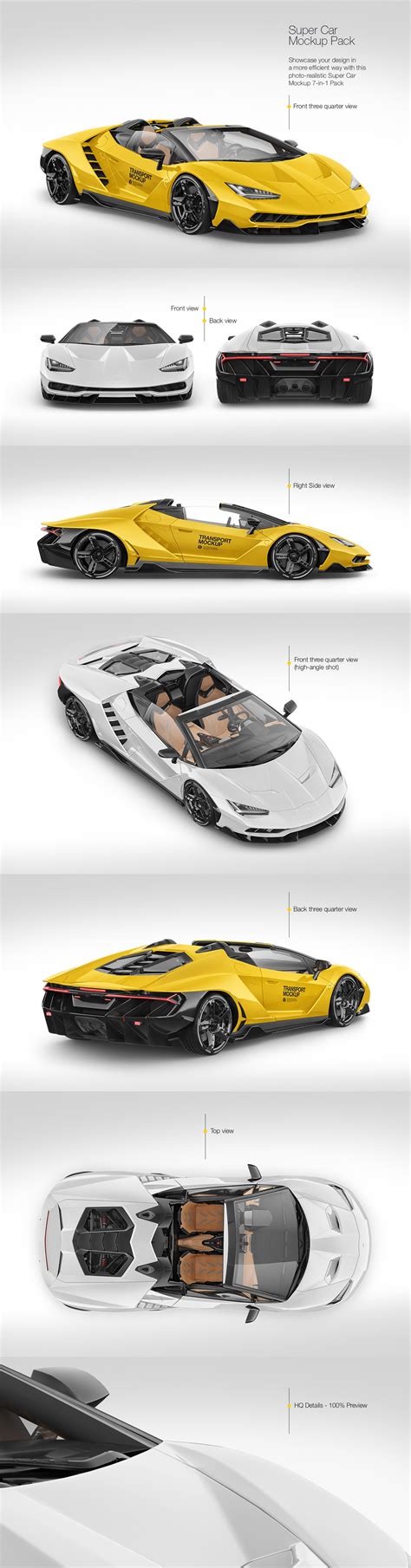 Super Car Mockup Pack On Yellow Images Creative Store