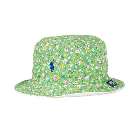 Ralph Lauren Polo Reversible Floralprint Bucket Hat In Green For Men Lyst