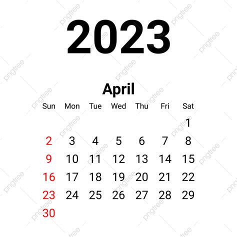 Calendário Minimalista De Abril De 2023 Png Calendário Minimalista De