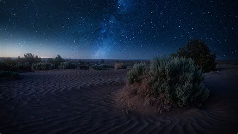 Desert Night Sky Stars Hd