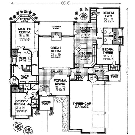 European Style House Plan 4 Beds 3 Baths 2744 Sqft Plan 310 550