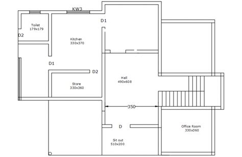 Autocad Drawing Of A House Floor Layout Cadbull