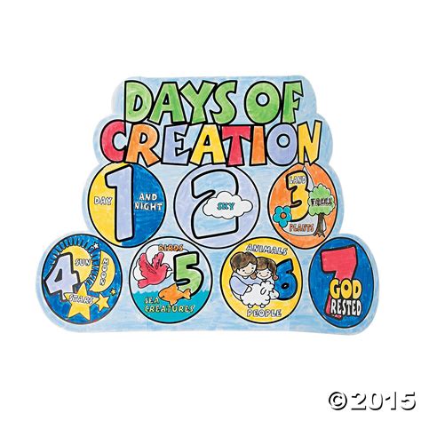 Seven Days Of Creation Coloring Pages Days Of